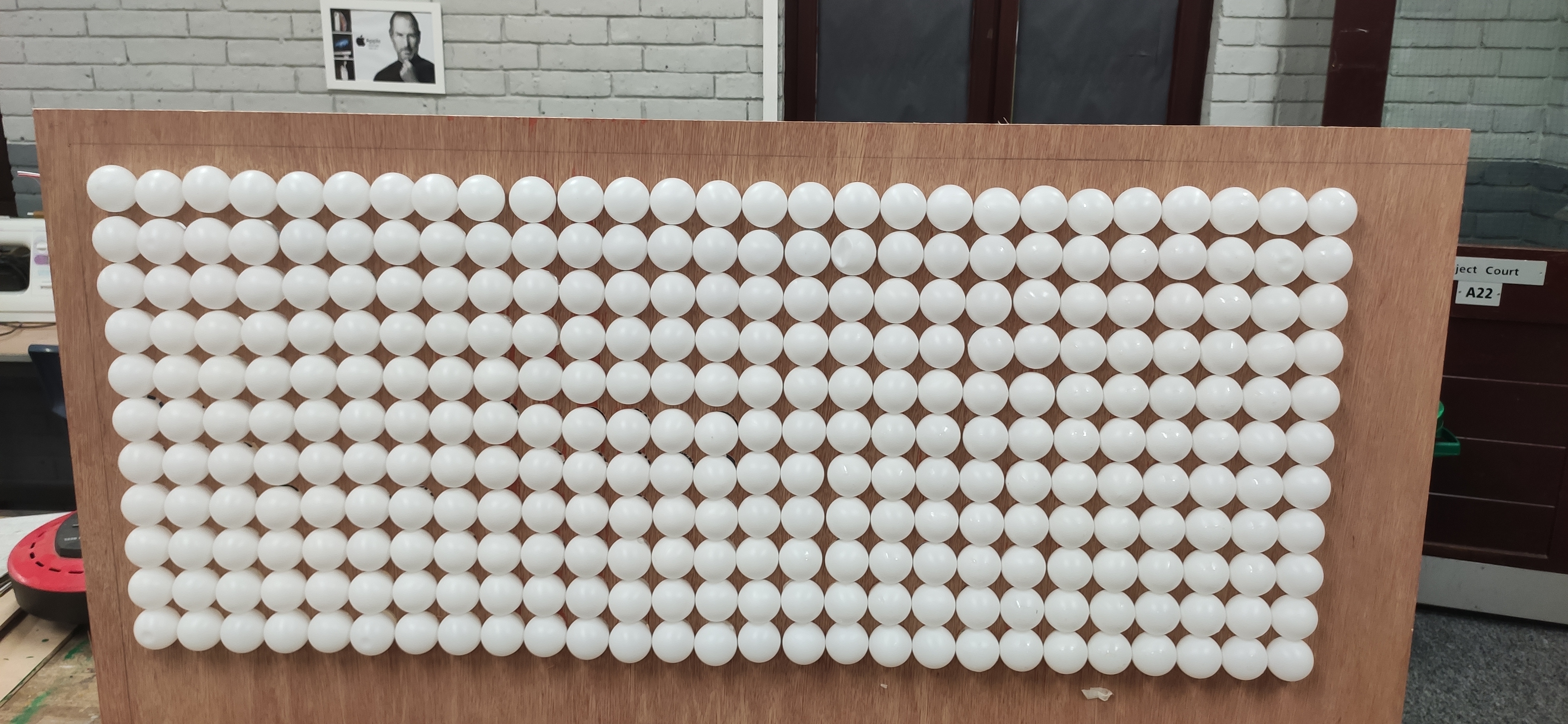 Balls glued in